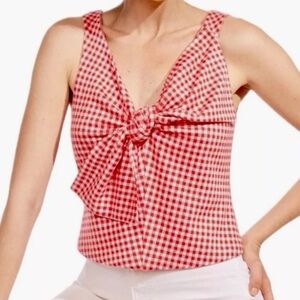 Anthropologie Eva Franco Gingham Bow Top